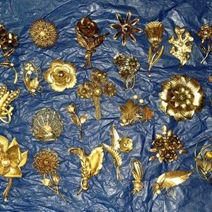 Lot Brooch Pin vintage estate costume jewelry collection coro Sarah cov Gerry's